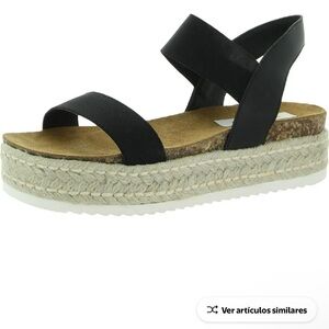 Steve Madden Black Espadrille Platform Sandals